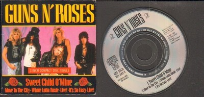 GUNS N`ROSES- RARE 3 INCH CD- SWEET CHILD O`MINE+3- GEFFEN-1989