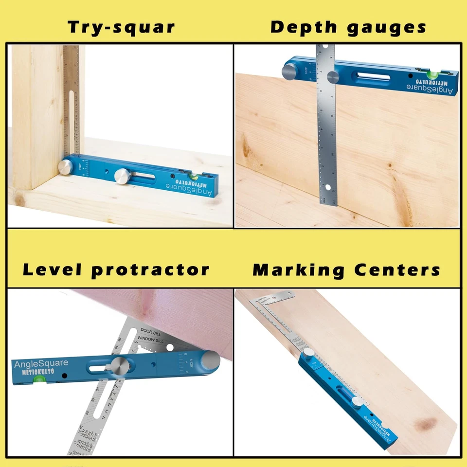 Cuadrado de techo, herramienta de búsqueda de ángulos, entrepierna de aleación de aluminio, marco multifunción S... Foto 4 de 4