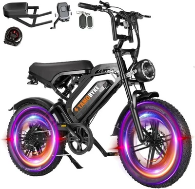 TAMOBYKE 1500W Moped Electric Bike,30Mph Max Speed,48V15.6Ah Battery,34-68 Miles PAS Rang