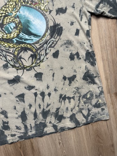 Vintage Basic Editions Dragon T-Shirt Men’s Large Acid Wash Tie Dye Y2K Japanese - Picture 4 of 7