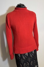 J. Crew Always Vintage Oarsman Roll Neck Red 100 Cotton Sweater Fisherman S