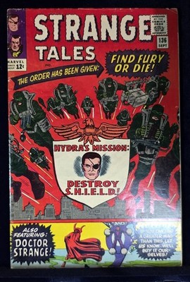 Strange Tales #136 (Marvel 1965) Nick Fury vs HYDRA + Doctor Strange VG- 3.5