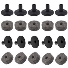 Cheerock Set of Cymbal Stand Felt Washer and Sleeves, 10pcs Grey grew