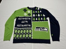 Seattle Seahawks NFL Team Apparel Ugly Christmas Sweater Size XL