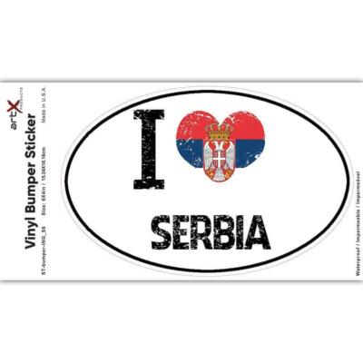Gift Sticker : I Love Serbia Heart Flag Country Crest Serbian Expat