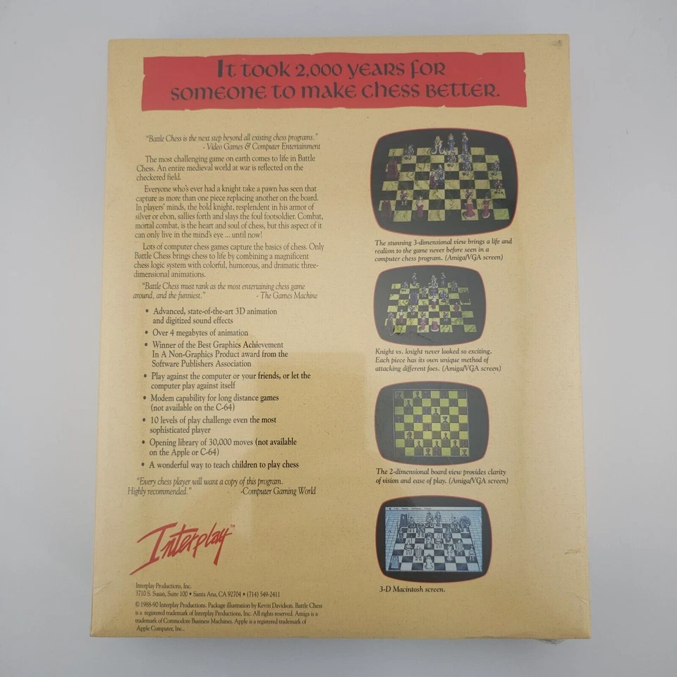 Battle Chess, 1990, Big Box, New & Sealed - Image 3 of 4