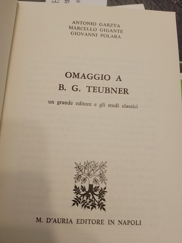Garzya Gigante Polara Omaggio a B. G. Teubner M. D'Auria - Picture 2 of 6