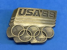 Vintage Usa 1988 Olympics Games Commemorative Belt Buckle
