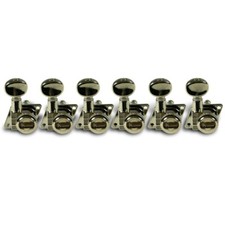Kluson 6 In Line Locking Revolution F-Mount Tuners staggered KRFL-6BX-N