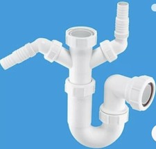 Mc Alpine 1 1/2” Adjustable  Double Spigot P Trap