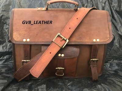 Vintage Kuriertasche Schultertasche aus echtem einfarbigem Versteck aus...