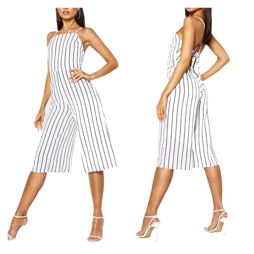 Combinaison Boohoo Petite – Blanche Imprimé Floral, Bandeau, Taille UK 8 / EU 36