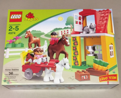 LEGO Ville Duplo 4974 Horse Stables NEW! Pony Cat Cart Farm Trophy Fence Girls