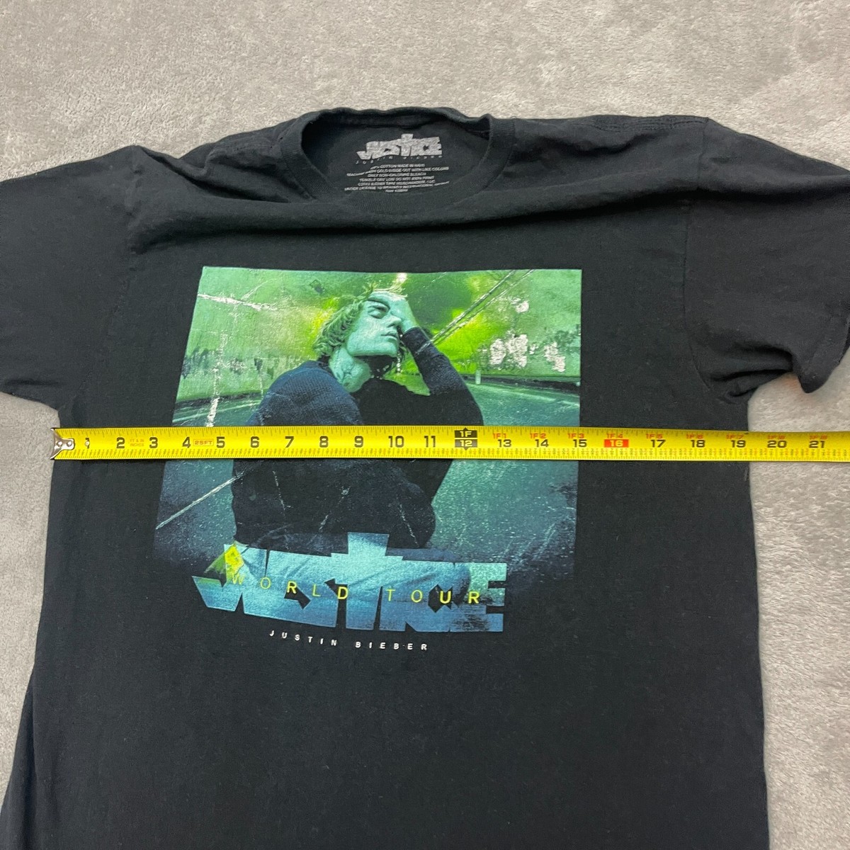 JUSTIN BIEBER TシャツJUSTICE 半袖黒　X L（46〜48） JUSTIN BIEBER TシャツJUSTICE 半袖黒 X L（46〜48）