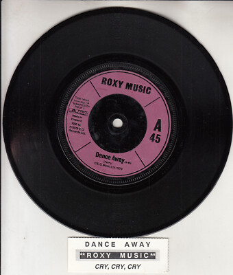 ROXY MUSIC & BRYAN FERRY  Dance away 7'' 45 rpm record + juke box title strip