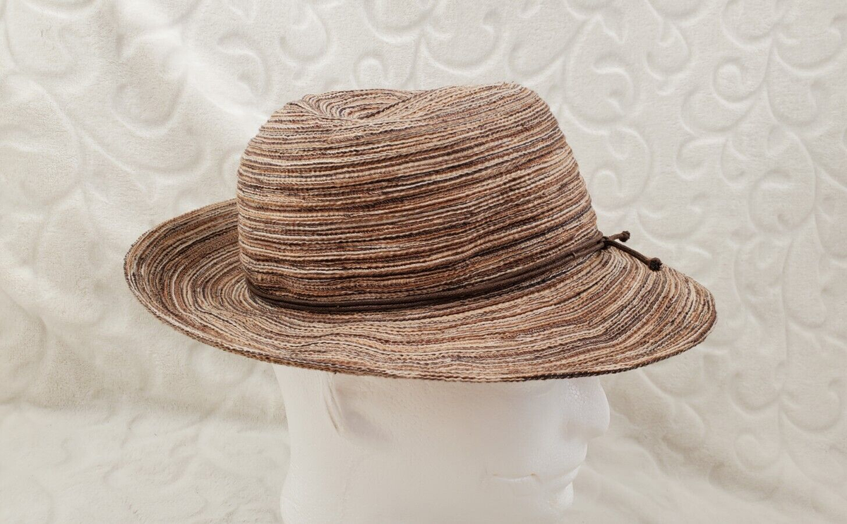 The Scala Collection Rolled Rim Natural Straw Womens Sun Hat The Scala Collection Straw Wide Rim Sun Hat One Size Natural  main image 2