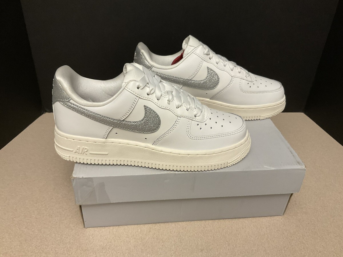 Size 6.5 - Nike Air Force 1 '07 Essential Silver Swoosh W