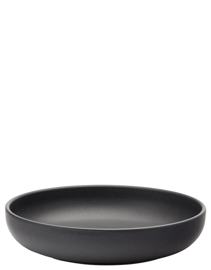 Pico Black Round Bowls Set For Pasta Desserts Cereals 8.5"" (22Cm) Pack Of 6
