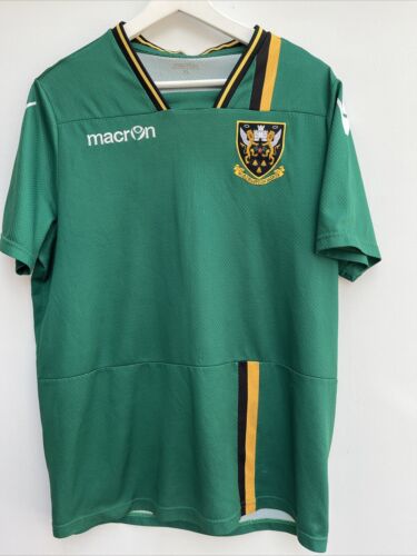 NORTHAMPTON SAINTS Rugby Training Shirt Macron Green Short Sleeve Mens XL