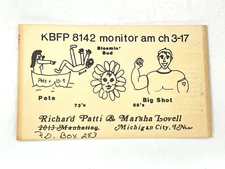 Vintage QSL Card Ham CB Amateur Radio KBFP 8142 Bloomin' Bud Pete Big Shot IN