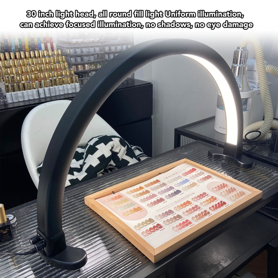 Charme Princesse 30in Half Moon Lamp 40W Half Moon Nail Desk Lamp 1600 Lumen LED Lash Light 3 Color Temperature Lash Lamp For Lashes Eyelash Extensions Tattoo Skin Care - View #7