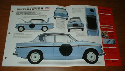 1959 SUNBEAM RAPIER III SPEC SHEET BROCHURE POSTER PRINT PHOTO PAMPHLET 59