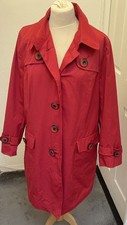 Vintage Wardrobe Brand Red Trench Coat Size 20, Cotton Blend Plus Size Used