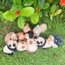 Full Body Silicone Mini Baby Animal Reborn Little Baby Hamster Hedgehogs Panda