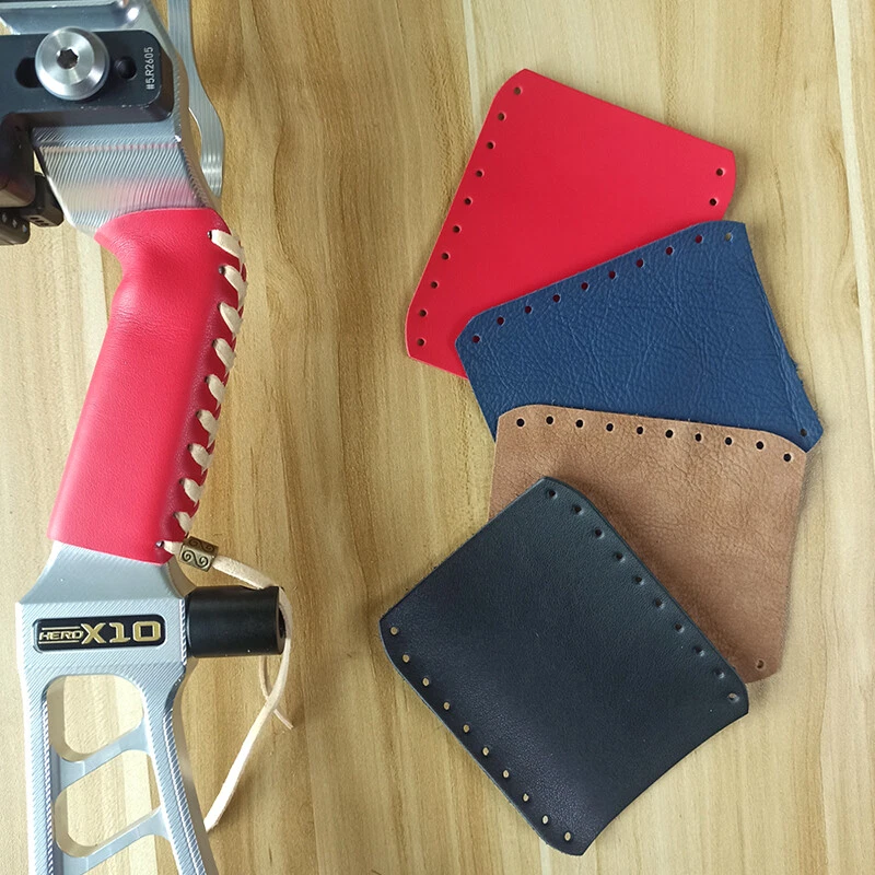 Archery Bow Handle Skin Cover Grip Genuine Leather Protector Non-slip Handmade - Image 4 of 4