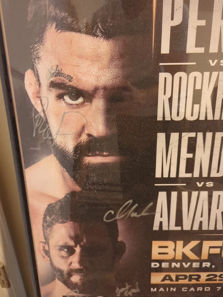 BKFC 41 Mike Perry V Luke Rockhold, Alvarez Vs Mendes UFC Signed Event Poster  - Image 3 of 4
