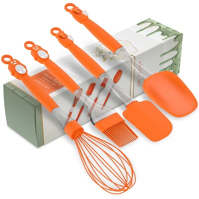 4 Pcs Silicone Kitchen Utensils Non Scratch cooking set 600°F High Heat Rating