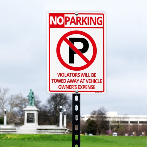 Anley 2 Pack No Parking Sign - Rust-Free Weatherproof Aluminum Warning Signs - Picture 3 of 6