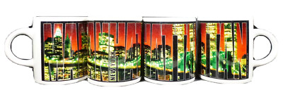 NY Manhattan New York Skyline Mini Coffee Espresso Demi Cups Souvenir 4 Pre 911