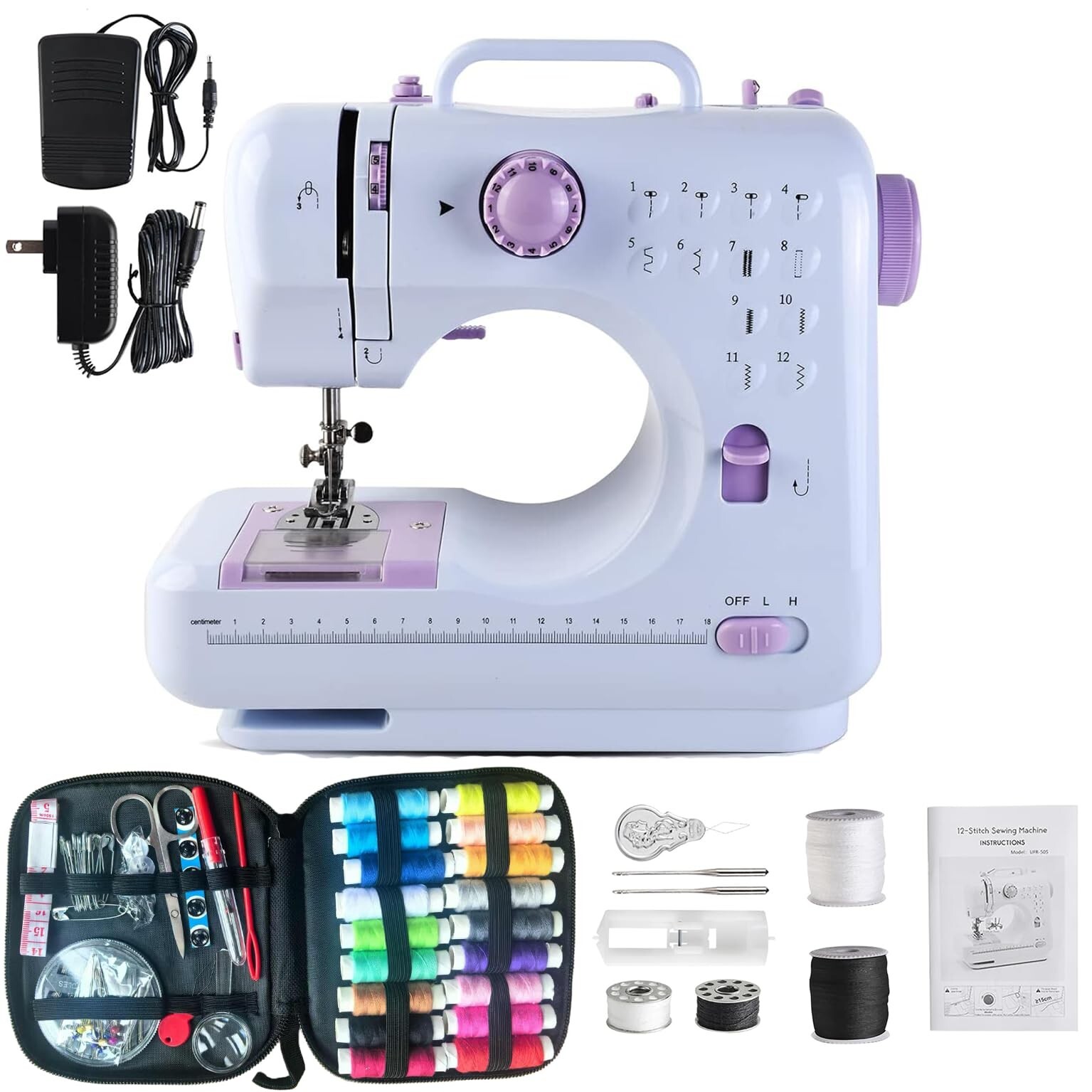Beginner-Friendly Mini Sewing Machine with 2-Speed Foot Pedal-image