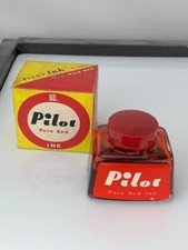 Pilot Red Ink Nice Shape Bottle Large Size  60 cc Bottles are Mint, Full (e435)