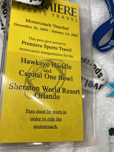 1980s Iowa Hawkeye Bowl Football Ticket Stub Button Lot Tate To Holloway Vintage - Picture 7 of 14