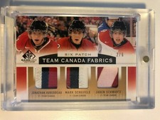 13-14 UD SP Game Used MARK SCHEIFELE Team Canada Fabrics HUBERDEAU HAMILTON /6 +