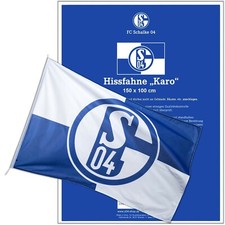 Hissfahne FC Schalke 04 Karo 150 x 100 cm blau weiß Flagge Fahne Hissflagge S04