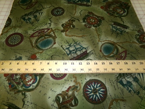 John Kaldor Fabric. Nautical pattern. Approx. 32 x 44. Washed (?). M25-592 - Picture 8 of 13