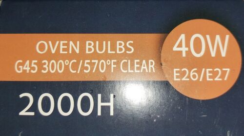 New 4ct SouLight Oven Bulbs Appliance 400Lumen 40W E26/E27 G45 300°C/570°F Clear - Picture 3 of 4