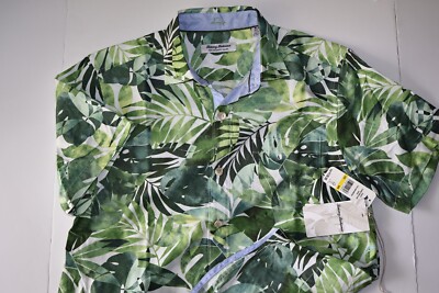 Tommy Bahama Camp Shirt Coconut Point Palma Fresca Monstera SS New Medium M