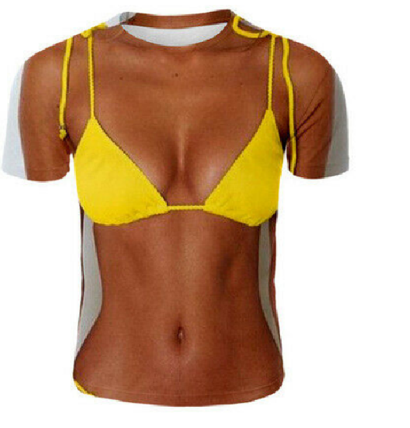 New Funny Bikini Women Men 3D TShirt Casual Short Sleeve Tops Tee Size