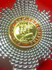 Royalty Star Medal Illustrated Crowned Portrait Collectible REPLICA 
