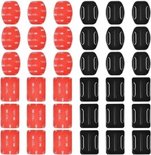 18 Pcs Adhesive Mounts for GoPro Cameras, 9 Pcs Curved Mounts 9 Pcs Flat Mount