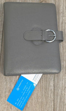 Franklin Covey CO AVA Gray Binder Full Grain Leather for Classic Planner 9.25x7