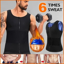 Men Body Shaper Sauna Sweat Vest Workout Tank Top Abdomen Reducer Waist Trainer