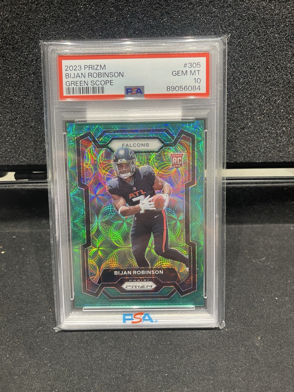 2023 Panini Prizm - Rookies Bijan Robinson PSA 10 #305 Green Scope Prizm /75 RC