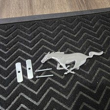 Chrome Mustang Front Grille Emblem Pony Badge With Mounting Hardware Bolt-on