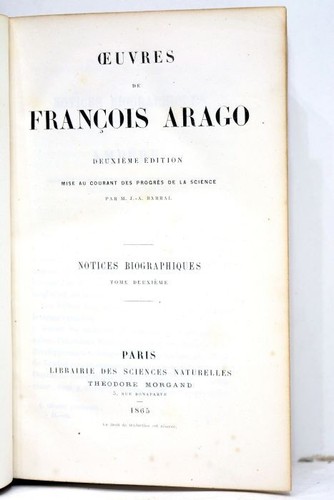 ARAGO PROGRES DE LA SCIENCE 1865
