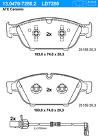 Ate BremsbeläGe Vorne (13.0470-7280.2) FüR Audi A6 C7 A7 A8 Allroad |